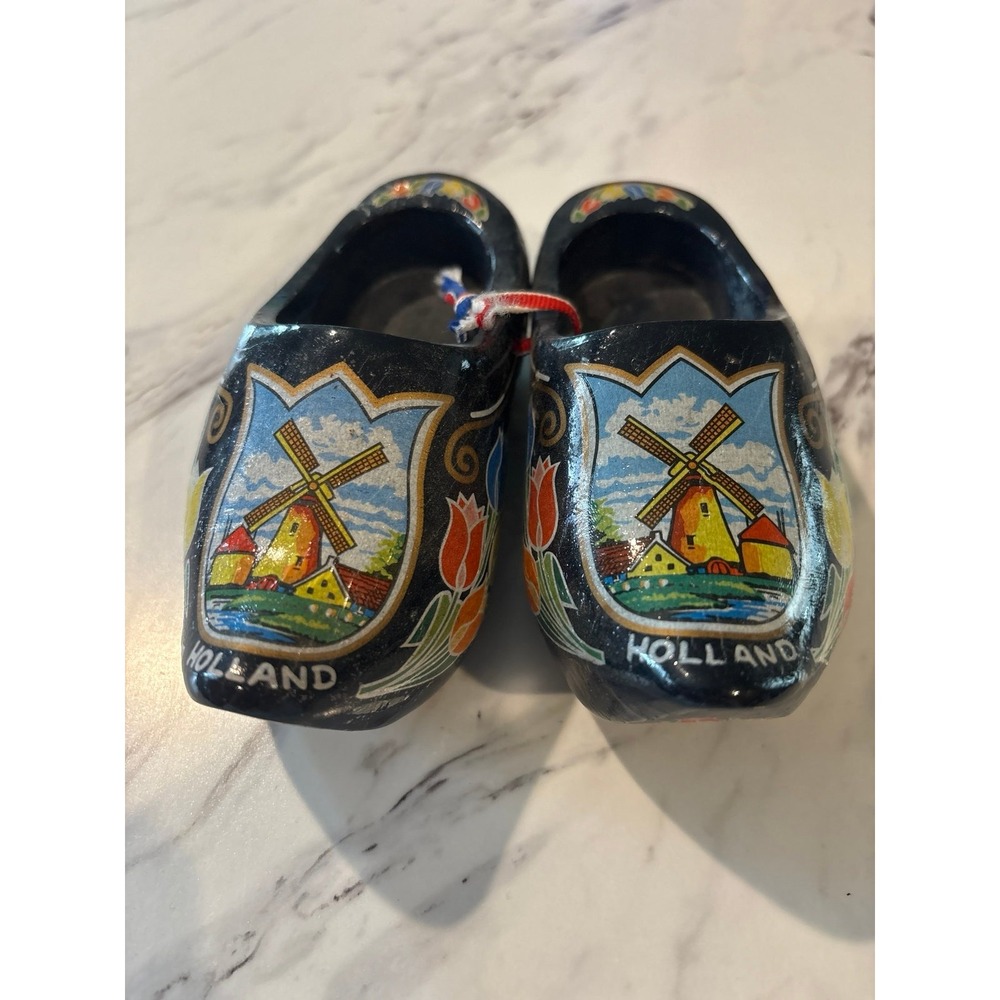 Vintage wooden Dutch souvenir shoes